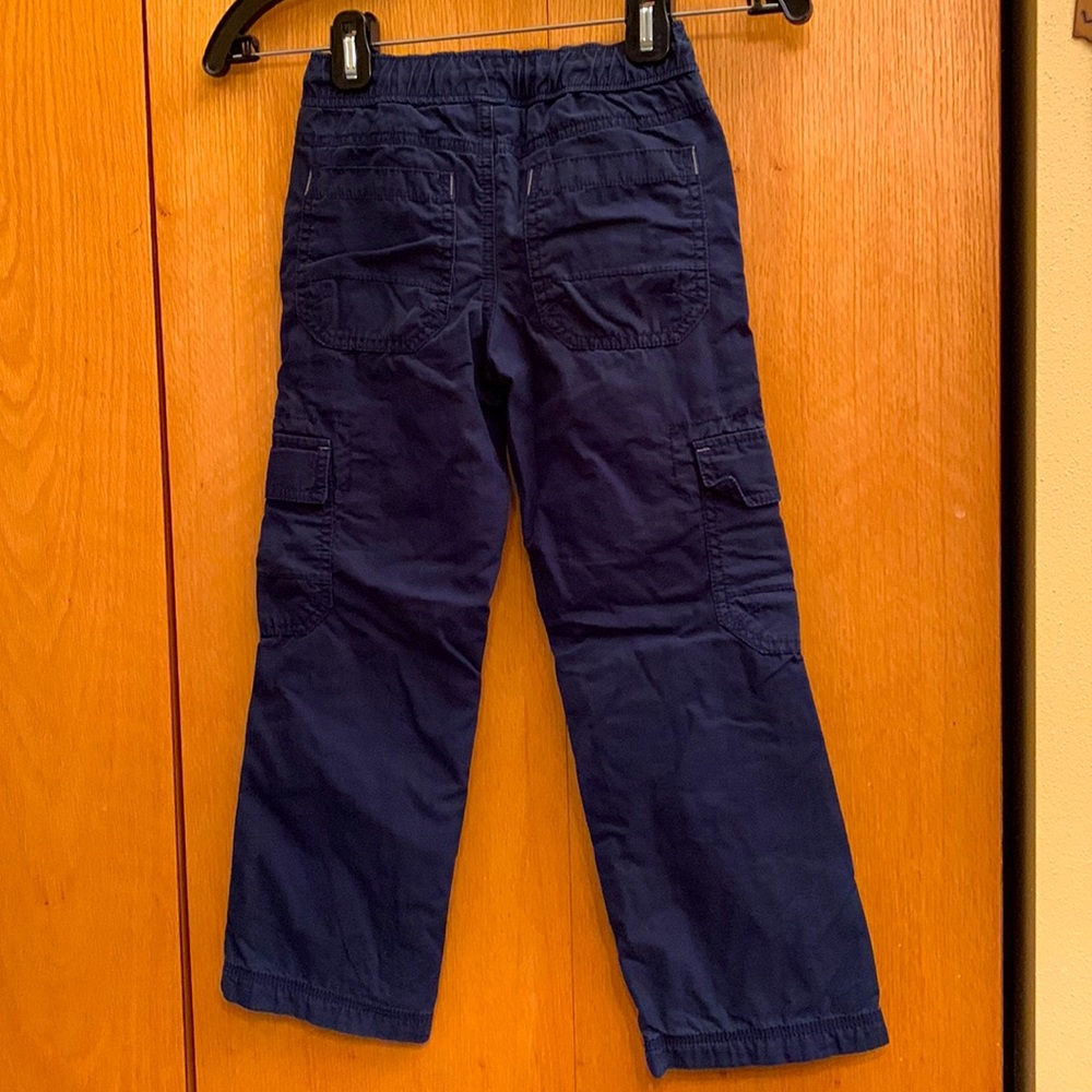 Circo size 5 navy blue lined elastic drawstring waist 6 pocket cargo pants VGUC